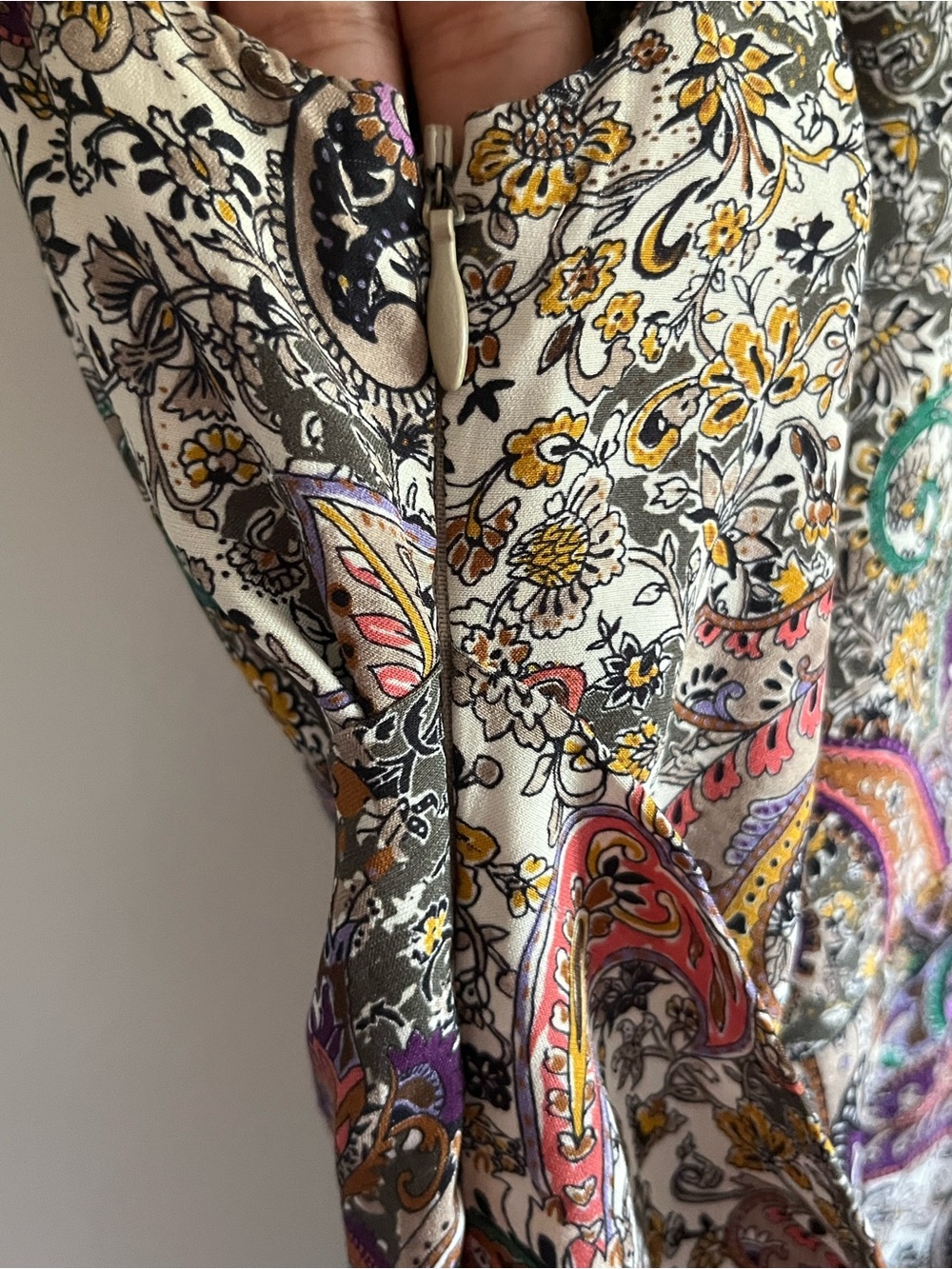 ETRO Multicolor Silk Paisley Print Sleeveless Midi Dress Size 8 - Picture 6 of 6